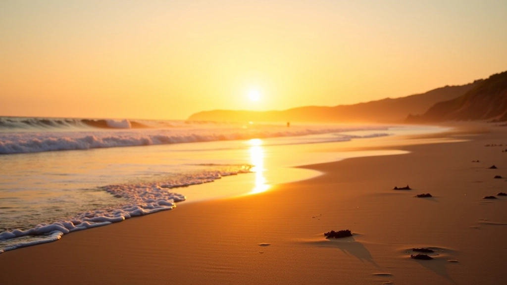 Beach landscape at different times of day showing tide changes and light variations